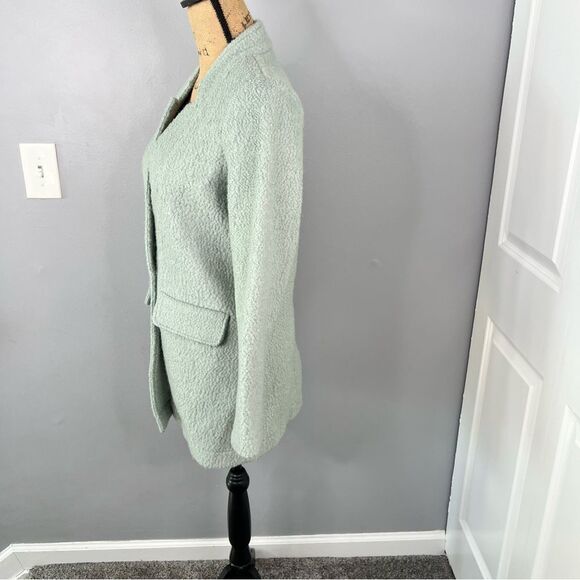 Sz S Glamorous Boucle Teddy Sage Green Peacoat $125 MSRP - Picture 5 of 12
